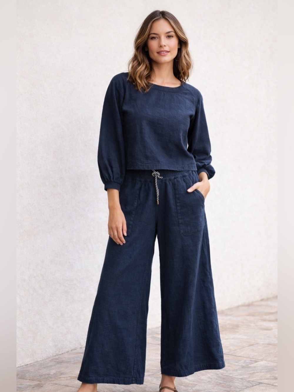 Apiece Apart Navy Blue 100% Cotton Set